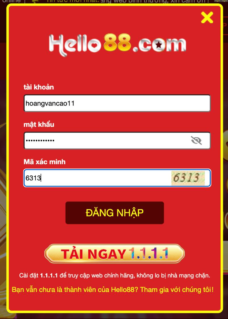 Hello88 Afzoone - link đăng ký hello 88 đăng nhập hello88.com 13 Bước 2: Điền đúng thông tin đăng nhập để tiếp tục.